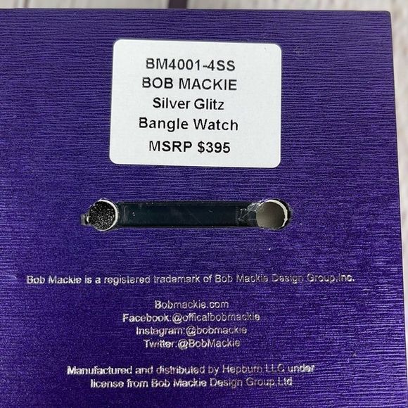 Bob Mackie Silver Glitz Bangle Bracelet Watch Set BM4001-4SS NWT in Gift… - Picture 15 of 15